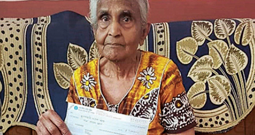 1 Lakh donation from 82 Year Old Pension Holder